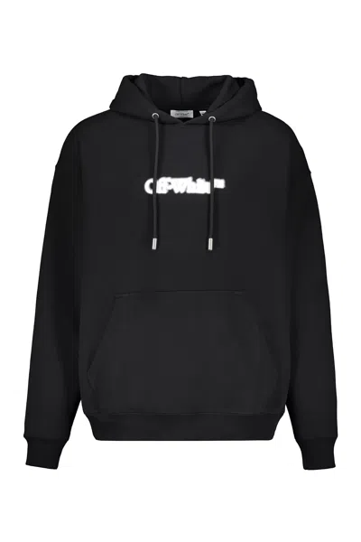 Off-white Black Sweatshirt With Hood And Pocket
