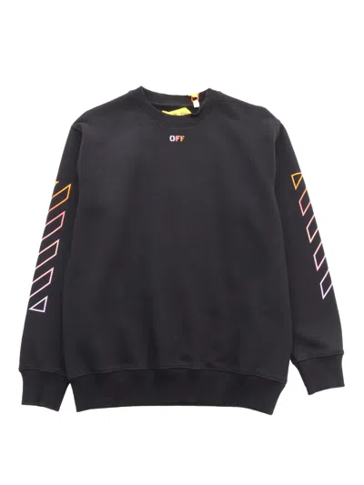 Off-white Kids' Arrow-print Cotton Sweatshirt In Black