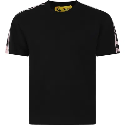 Off-white Kids' Black T-shirt For Girl With Logo