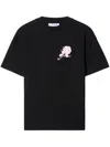 Off-white Floral Arrow Print T-shirt In Black  