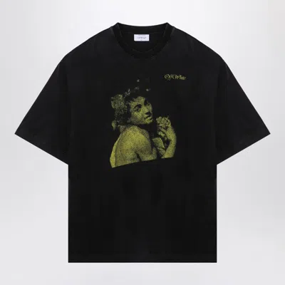 Off-white Oversized Black Cotton Crew-neck T-shirt In Multicolor