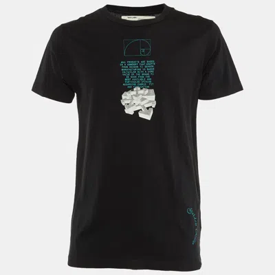 Pre-owned Off-white Black Tape Arrow Print Cotton Crew Neck T-shirt S