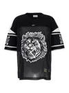 Off-white Black Top With V Neck And Maxi Print On The Front In Tech Fabric Man In Black