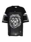 Off-white Black Top With V Neck And Maxi Print On The Front In Tech Fabric Man In Black