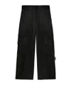 Off-white Black Toybox Satin Cargo Pants In Black