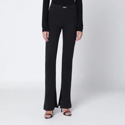 OFF-WHITE BLACK TROUSERS WITH OFF LOGO