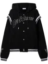 Off-white Black Varsity Sweatshirt With Press-stud Fastening And Bold Lettering