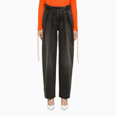 OFF-WHITE BLACK WASHED BALLOON JEANS