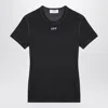 Off-white Black Washed Ribbed T-shirt In Gray