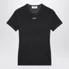 Off-white Black Washed Ribbed T-shirt In Grey