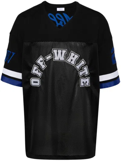 OFF-WHITE MEN BLACK CREW NECK LOGO T-SHIRT