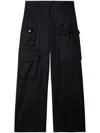 Off-white Toybox Logo-embroidered Cargo Pants In Wool In Black