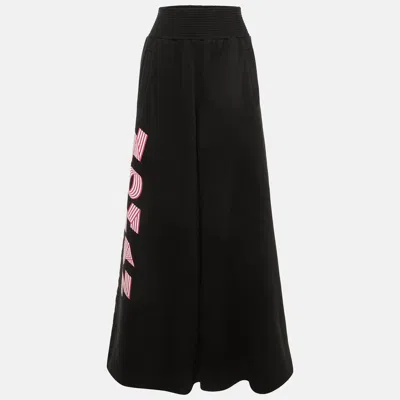 Off-white Black Woman Print Cotton Wide Leg Trousers