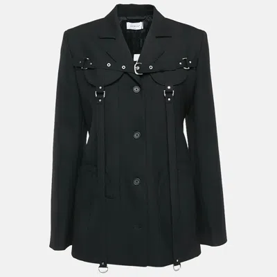 Pre-owned Off-white Black Wool Blend Cargo Round Pocket Detail Jacket M