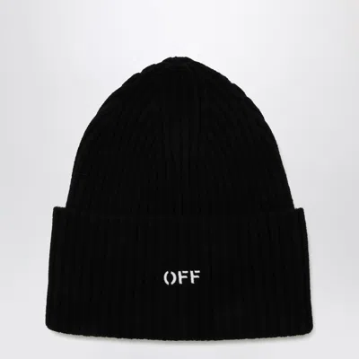 Off-white Black Wool Cap With Logo