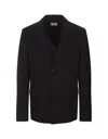 Off-white Off White Light Wool Single Breasted Jacket In Black