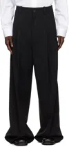 Off-white Black Wool Tailored Trousers In Black - Black