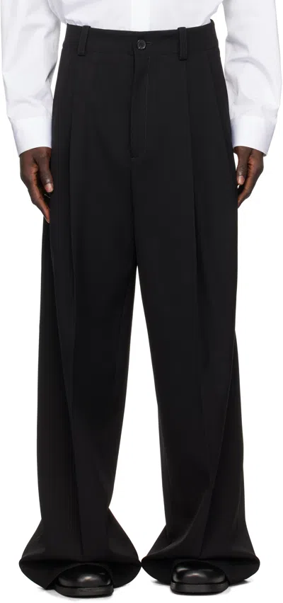 Off-white Black Wool Tailored Trousers In Black - Black