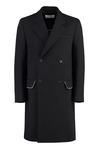 Off-white Black Wool Zip Detail Virgin Coat