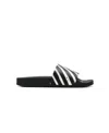 Off-white Black Zebra Stripe Printing Flip-flops In Black