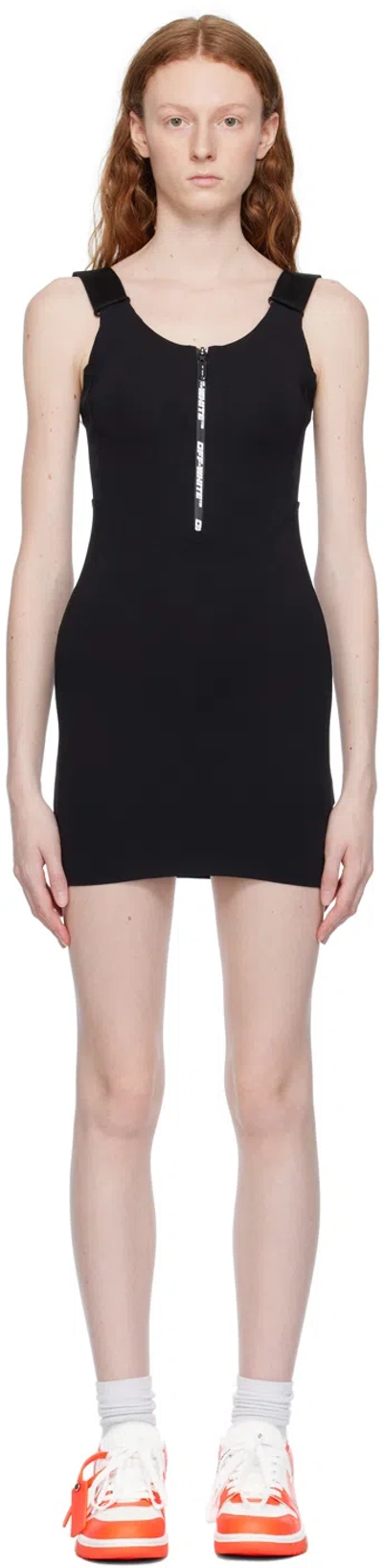 Off-white Black Zip Midi Dress