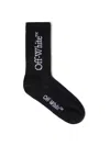 Off-white Bookish Mid' Black Cotton Blend Socks In Black