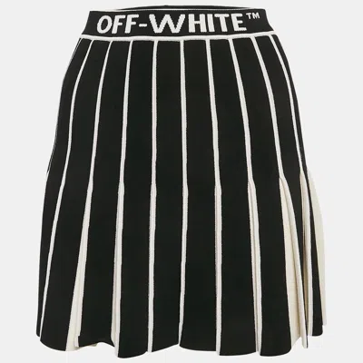 Pre-owned Off-white Black/white Knit Pleated Mini Skirt Xs