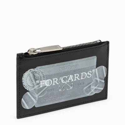 Off-white Black/white Leather Zipped Card Case Men