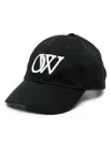 Off-white Eyelet Vents Six-panel Construction Cap In Blackwhite