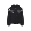 Off-white Off White Gothic Fleece Varsity Jacket In Black