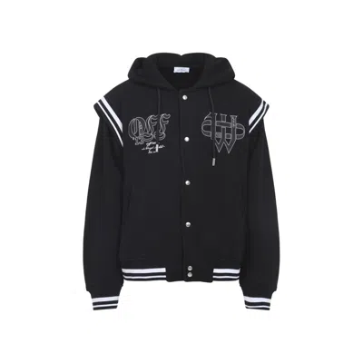 OFF-WHITE BLACKWHITE LOGO VARSITY JACKET