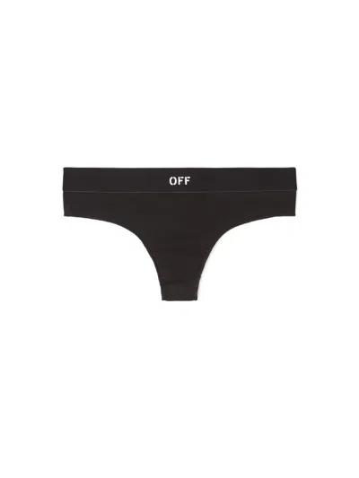 Off-white Black/white Off Rib Brazilian Panties