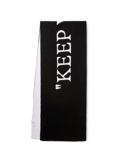 Off-white Off White™ Keep Warm Black/white Wool Scarf In 黑色的
