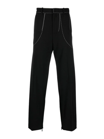 OFF-WHITE BLACKWHITE STITCH TAILORED TROUSERS
