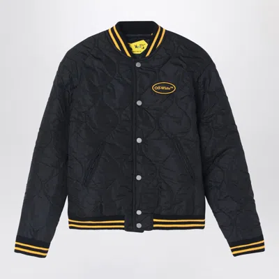 OFF-WHITE BLACK/YELLOW NYLON BOMBER JACKET