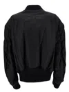 Off-white Blak Bomber Jacket With Tonal Logo Embroidery