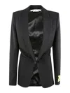 Off-white Dry Wo Twisted Blazer In Negro