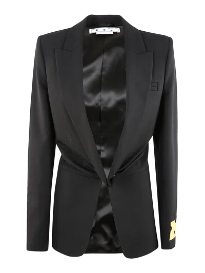 Off-white Dry Wo Twisted Blazer In Negro