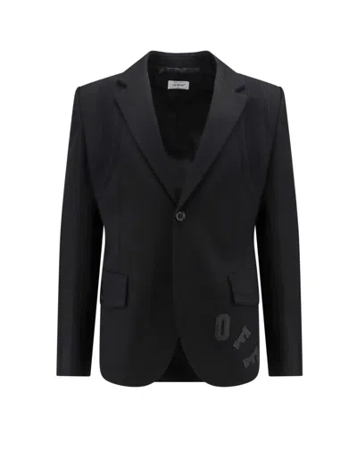Off-white Virgin Wool Blazer With Off Patch In Black