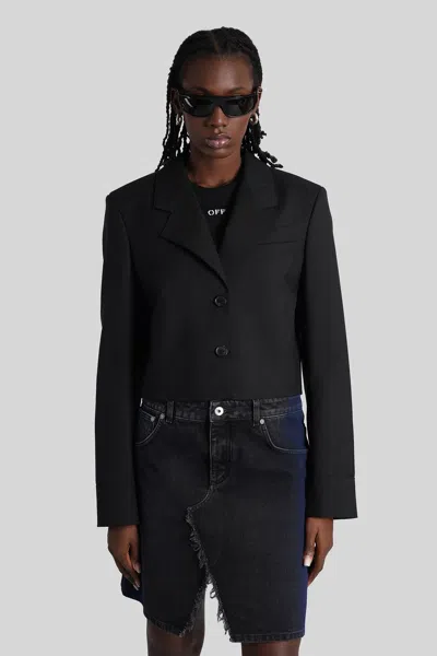 OFF-WHITE BLAZER IN BLACK WOOL