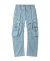Off-white High-rise Denim Cargo Pants In Blue