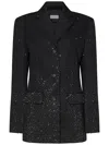 Off-white Bling Single-breasted Blazer In Black