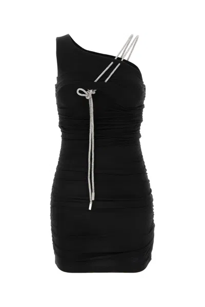 OFF-WHITE BLACK STRETCH VISCOSE MINI DRESS