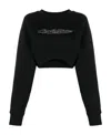 Off-white Bling Cropped Sweatshirt In Black