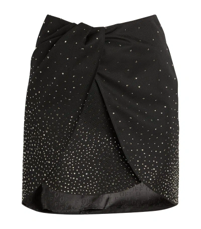 Off-white Bling Twist Mini Skirt In Black