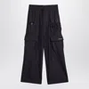 Off-white Wide Grey Pinstripe Cargo Trousers In Blue