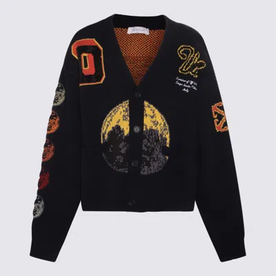 Off-white Blue And Multicolour Wool Blend Moon Phase Cardigan In Sierra Leone