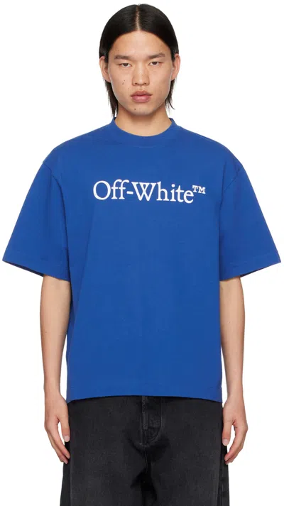 Off-white Bookish Skate Short Sleeve T-shirt In Treu Blu