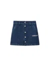 Off-white Girl's Glitter Logo-print Denim Skirt In Blue