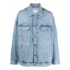 Off-white Blue Button Denim Jacket 'medium Blue' In Black